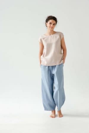 Wide-Leg Linen Trousers